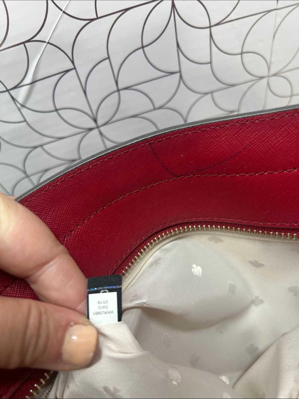 0797 Kate spade red saffiano leather satchel bag 269890797 - Picture 7 of 15